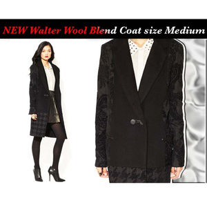 NWT Walter Marilyn Coat sz M 6-8 Wool Blend Black